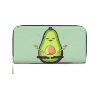 GDSHJKLW Womens Wallet Cute Yoga Avocado Zip Around Wallet Pu Leather Phone Clutch Purse Card Holder Organizer For Women Ladies, Black, One Size