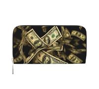 GDSHJKLW Womens Wallet Dollar Sign Money Zip Around Wallet Pu Leather Phone Clutch Purse Card Holder Organizer For Women Ladies, Black, One Size