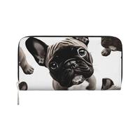 GDSHJKLW Womens Wallet French Bulldog2 Zip Around Wallet Pu Leather Phone Clutch Purse Card Holder Organizer For Women Ladies, Black, One Size