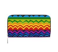 GDSHJKLW Womens Wallet Gay Pride Rainbow Pattern1 Zip Around Wallet Pu Leather Phone Clutch Purse Card Holder Organizer For Women Ladies, Black, One Size