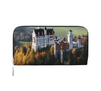 GDSHJKLW Womens Wallet Germany Neuschwanstein Castle Zip Around Wallet Pu Leather Phone Clutch Purse Card Holder Organizer For Women Ladies, Black, One Size