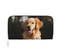 GDSHJKLW Womens Wallet Golden Retriever Dog Zip Around Wallet Pu Leather Phone Clutch Purse Card Holder Organizer For Women Ladies, Black, One Size