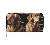 GDSHJKLW Womens Wallet Golden Retrievers Zip Around Wallet Pu Leather Phone Clutch Purse Card Holder Organizer For Women Ladies, Black, One Size
