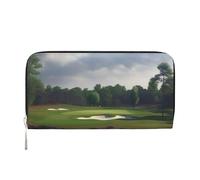 GDSHJKLW Womens Wallet Golf Course Zip Around Wallet Pu Leather Phone Clutch Purse Card Holder Organizer For Women Ladies, Black, One Size