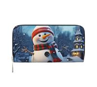 GDSHJKLW Womens Wallet Happy Snowman Zip Around Wallet Pu Leather Phone Clutch Purse Card Holder Organizer For Women Ladies, Black, One Size