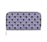 GDSHJKLW Womens Wallet Haunted Mansion Zip Around Wallet Pu Leather Phone Clutch Purse Card Holder Organizer For Women Ladies, Black, One Size