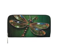 GDSHJKLW Womens Wallet Jewel Dragonfly Zip Around Wallet Pu Leather Phone Clutch Purse Card Holder Organizer For Women Ladies, Black, One Size