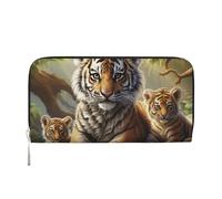 GDSHJKLW Womens Wallet Jungle Tigers Cub Zip Around Wallet Pu Leather Phone Clutch Purse Card Holder Organizer For Women Ladies, Black, One Size