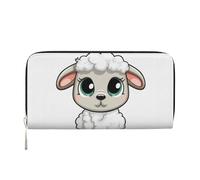GDSHJKLW Womens Wallet Lamb Zip Around Wallet Pu Leather Phone Clutch Purse Card Holder Organizer For Women Ladies, Black, One Size
