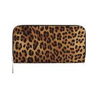 GDSHJKLW Womens Wallet Leopard Skin Zip Around Wallet Pu Leather Phone Clutch Purse Card Holder Organizer For Women Ladies, Black, One Size