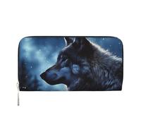 GDSHJKLW Womens Wallet Lonely Wolf Zip Around Wallet Pu Leather Phone Clutch Purse Card Holder Organizer For Women Ladies, Black, One Size