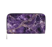 GDSHJKLW Womens Wallet Marble Purple Zip Around Wallet Pu Leather Phone Clutch Purse Card Holder Organizer For Women Ladies, Black, One Size