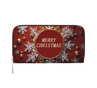 GDSHJKLW Womens Wallet Merry Christmas Too Zip Around Wallet Pu Leather Phone Clutch Purse Card Holder Organizer For Women Ladies, Black, One Size