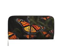 GDSHJKLW Womens Wallet Monarch Butterflies1 Zip Around Wallet Pu Leather Phone Clutch Purse Card Holder Organizer For Women Ladies, Black, One Size