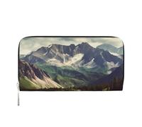 GDSHJKLW Womens Wallet Mountains Scenery Zip Around Wallet Pu Leather Phone Clutch Purse Card Holder Organizer For Women Ladies, Black, One Size