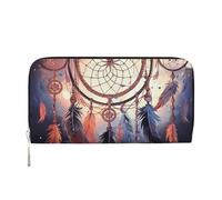 GDSHJKLW Womens Wallet Native American Dream Catcher Zip Around Wallet Pu Leather Phone Clutch Purse Card Holder Organizer For Women Ladies, Black, One Size