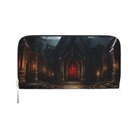 GDSHJKLW Womens Wallet Old Crypt Zip Around Wallet Pu Leather Phone Clutch Purse Card Holder Organizer For Women Ladies, Black, One Size