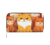 GDSHJKLW Womens Wallet Orange Cats Zip Around Wallet Pu Leather Phone Clutch Purse Card Holder Organizer For Women Ladies, Black, One Size