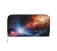GDSHJKLW Womens Wallet Outer Space Stars Zip Around Wallet Pu Leather Phone Clutch Purse Card Holder Organizer For Women Ladies, Black, One Size