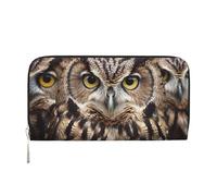 GDSHJKLW Womens Wallet Owl Birds Zip Around Wallet Pu Leather Phone Clutch Purse Card Holder Organizer For Women Ladies, Black, One Size