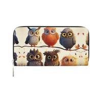 GDSHJKLW Womens Wallet Owls Birds Zip Around Wallet Pu Leather Phone Clutch Purse Card Holder Organizer For Women Ladies, Black, One Size