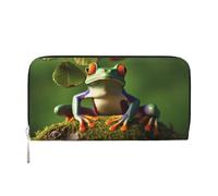 GDSHJKLW Womens Wallet Peace Frog Tree Zip Around Wallet Pu Leather Phone Clutch Purse Card Holder Organizer For Women Ladies, Black, One Size