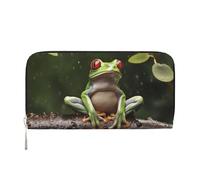 GDSHJKLW Womens Wallet Peace Tree Frog Zip Around Wallet Pu Leather Phone Clutch Purse Card Holder Organizer For Women Ladies, Black, One Size