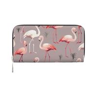 GDSHJKLW Womens Wallet Pink Flamingo Pattern Zip Around Wallet Pu Leather Phone Clutch Purse Card Holder Organizer For Women Ladies, Black, One Size