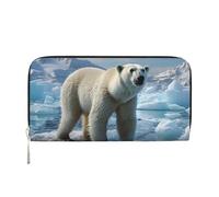 GDSHJKLW Womens Wallet Polar Bear Ice Zip Around Wallet Pu Leather Phone Clutch Purse Card Holder Organizer For Women Ladies, Black, One Size