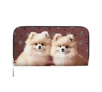 GDSHJKLW Womens Wallet Pomeranians Puppies And Point Zip Around Wallet Pu Leather Phone Clutch Purse Card Holder Organizer For Women Ladies, Black, One Size