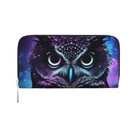 GDSHJKLW Womens Wallet Purple Owl Zip Around Wallet Pu Leather Phone Clutch Purse Card Holder Organizer For Women Ladies, Black, One Size