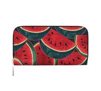 GDSHJKLW Womens Wallet Red Watermelon Zip Around Wallet Pu Leather Phone Clutch Purse Card Holder Organizer For Women Ladies, Black, One Size