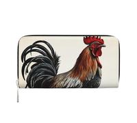 GDSHJKLW Womens Wallet Rooster Zip Around Wallet Pu Leather Phone Clutch Purse Card Holder Organizer For Women Ladies, Black, One Size