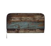 GDSHJKLW Womens Wallet Rustic Old Barn Wood Zip Around Wallet Pu Leather Phone Clutch Purse Card Holder Organizer For Women Ladies, Black, One Size