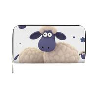 GDSHJKLW Womens Wallet Sheep Zip Around Wallet Pu Leather Phone Clutch Purse Card Holder Organizer For Women Ladies, Black, One Size