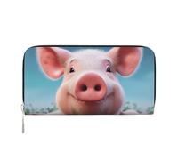 GDSHJKLW Womens Wallet Smiling Zip Around Wallet Pu Leather Phone Clutch Purse Card Holder Organizer For Women Ladies, Black, One Size