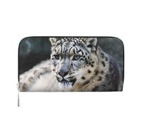 GDSHJKLW Womens Wallet Snow Leopard Zip Around Wallet Pu Leather Phone Clutch Purse Card Holder Organizer For Women Ladies, Black, One Size