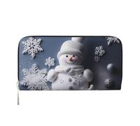 GDSHJKLW Womens Wallet Snowman Stars And Snowflakes Zip Around Wallet Pu Leather Phone Clutch Purse Card Holder Organizer For Women Ladies, Black, One Size