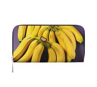 GDSHJKLW Womens Wallet Unique Banana Fruit Zip Around Wallet Pu Leather Phone Clutch Purse Card Holder Organizer For Women Ladies, Black, One Size