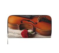GDSHJKLW Womens Wallet Violin Sheet Music Zip Around Wallet Pu Leather Phone Clutch Purse Card Holder Organizer For Women Ladies, Black, One Size
