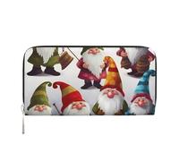 GDSHJKLW Womens Wallet Xmas Funny Gnomes Zip Around Wallet Pu Leather Phone Clutch Purse Card Holder Organizer For Women Ladies, Black, One Size