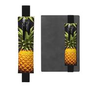 GDSHJKLW Yellow Pineapple Elastic Band Pen Holder Detachable Pu Leather Pen Sleeve Pouch Journal Pencil Holder Pencil Case Office Supplies Gift For Hardcover Journals Notebooks Planners
