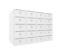 GDSKR 20pcs Clear Shoe Boxes, Shoe Storage Boxes Foldable, Home Transparent Shoe Container, Transparent Drawer Stackable Storage Cabinet, Stackable Tidy Organizer Case, for Shoes
