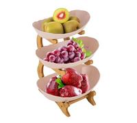 GDSKR 3 Tier Ceramic Fruit Bowl, Snack Dessert Cake Serving Tray, Big Capacity Snack Cake Berry Storage Rack, Serving Tray for Food, Multi-Purpose Tiered Fruit Bowl Platter, for Party Wedding