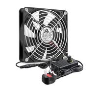 GDSTIME 140mm 12V Fan 14025 Computer PC fan 140mm x 25mm 220V 240V AC Powered Plug with 4V - 12V Adjustable Controller Dual Ball Bearing 2800 RPM Cooling For Box Cabinet Fridge Chassis PSU