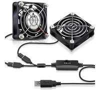GDSTIME 2-Pack 60mm x 15mm USB Fan with 3 Speed Control, 5V Brushless DC Cooling Fans for PC Computer Case Cooler Raspberry Pi Radiator Ventilation