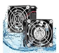 GDSTIME 2 x 60mm Fan 12V Waterproof Fan IP68 6025 2Pin 4500 RPM 26 CFM High Performance Dual Ball Bearing Case Cooler For ICE Maker RV Fridge Terrarium PC Cooling and Ventilation