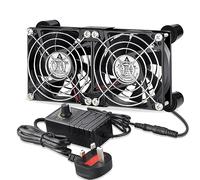 GDSTIME 2 x 80mm x 25mm 240V Computer Fan 80mm Router Fan With 220V AC Plug DC 4V -12V Adjustable Controller Cooling Case 4500 RPM High Performance for PC Laptop Amplifier Inverter Server Cabinet