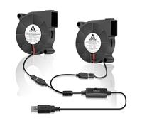 GDSTIME 2pcs 50mm Blower Fan 50 x 15mm USB Blower Cooling Fan with 3-Speed Controller 5V 5015 Centrifugal Turbo Fans for 3D Printer Inverter Exhaust Ventilation
