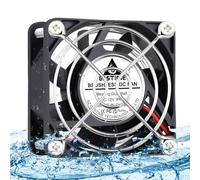 GDSTIME 60mm x 60mm x 25mm 12V Fan IP67 Dual Ball Bearing 4500RPM Waterproof DC 12V Brushless Cooling Fan For PC RV Refrigerator Plant Tank Terrarium